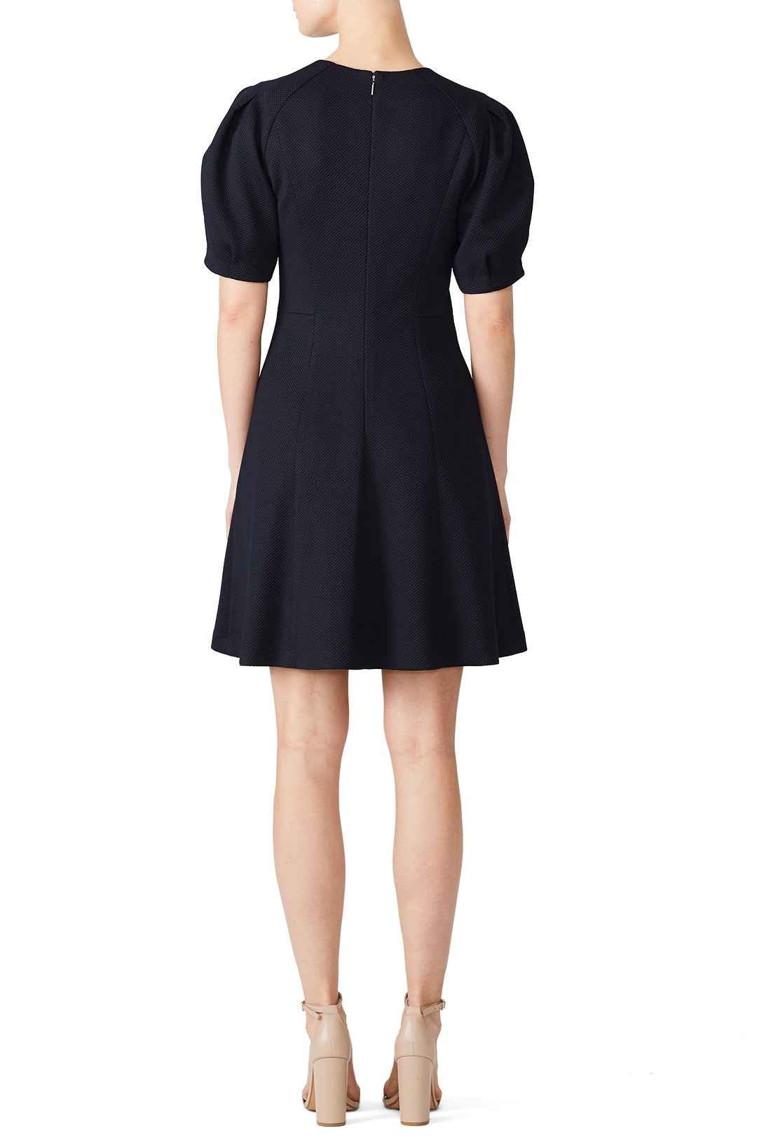 Navy Stretch Textured Dress by Rebecca Taylor NYC 2