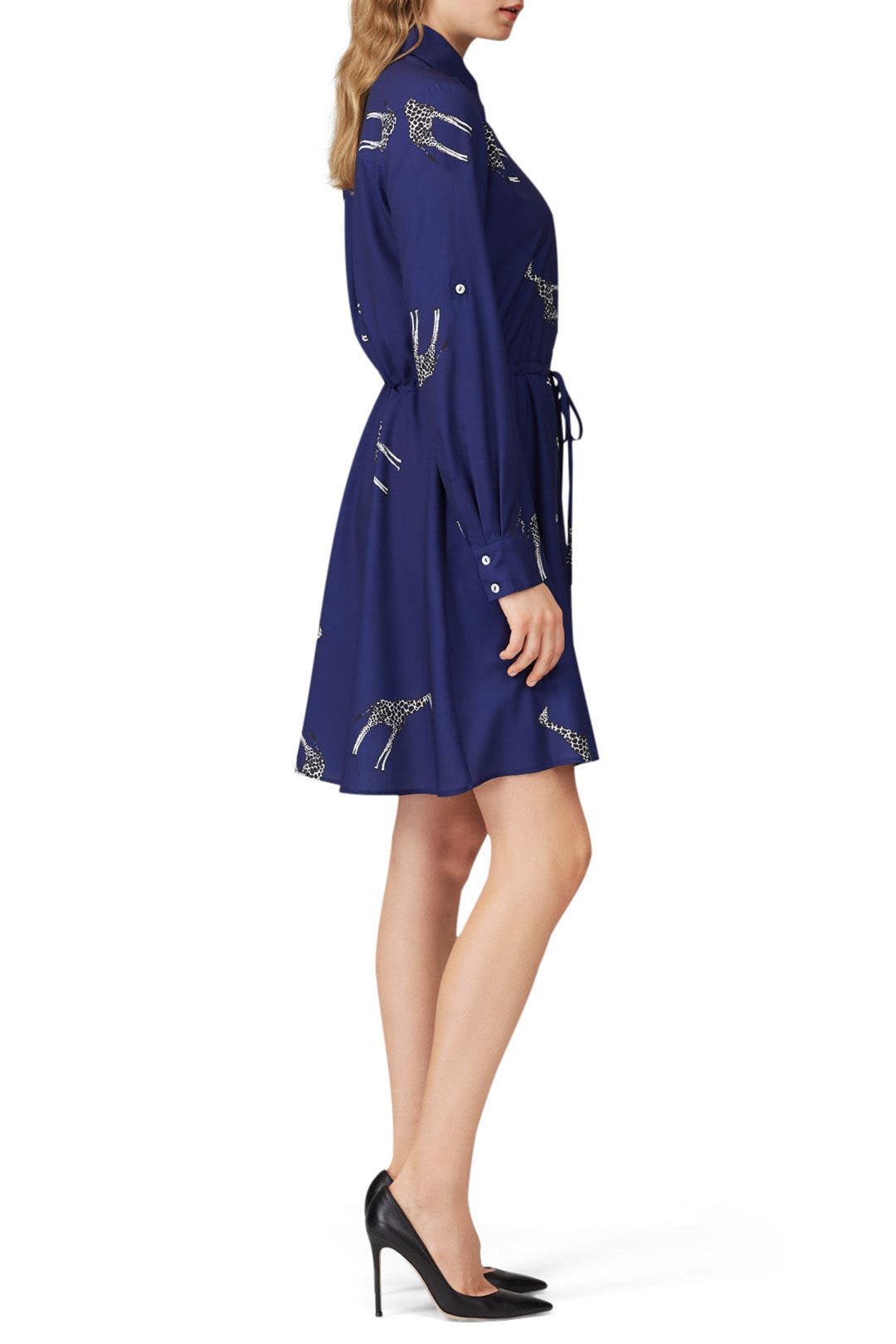 Navy Giraffe Print Shirt Dress by Slate & Willow 2