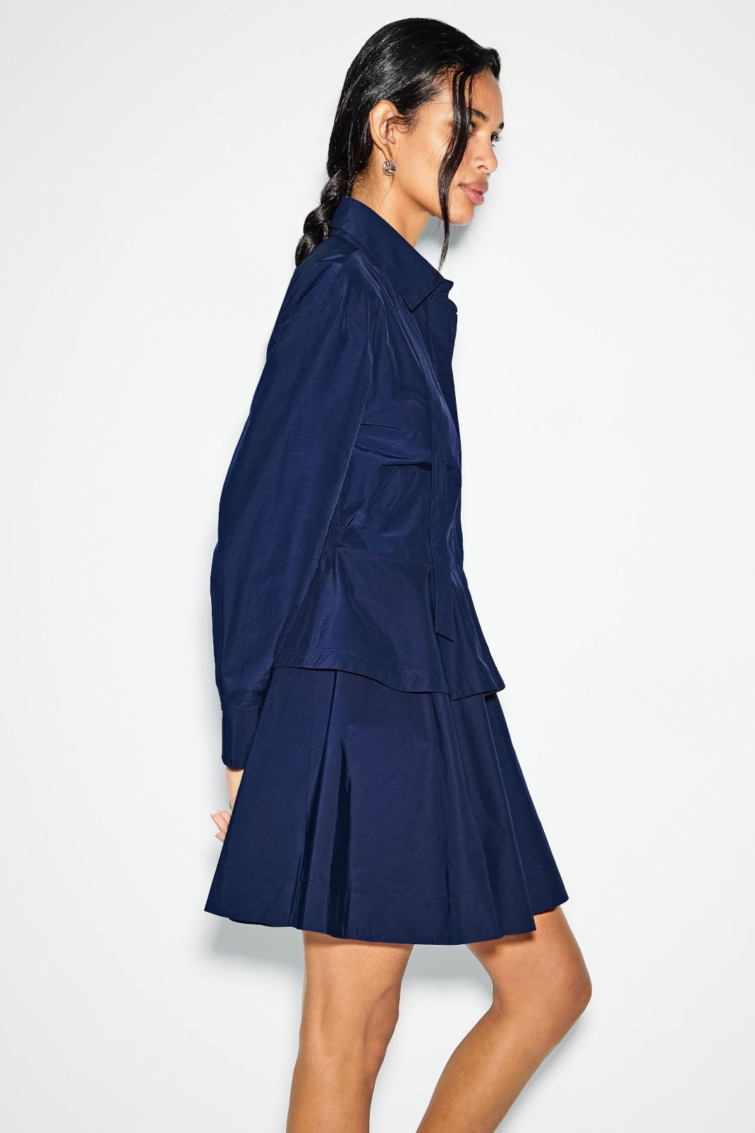 Peplum Shirt Dress With Tie by Derek Lam 10 Crosby 1