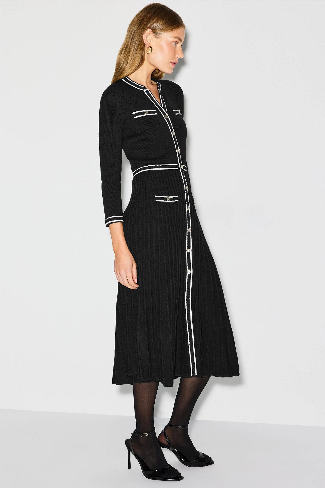 Redoua Contrast Knit Midi Dress by Maje 1