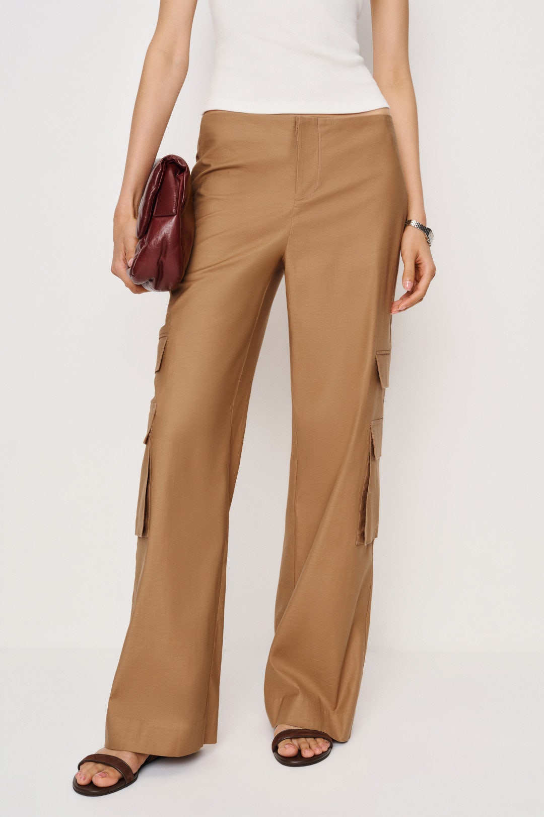 Vida Poplin Low Rise Cargo Pant by Reformation 1