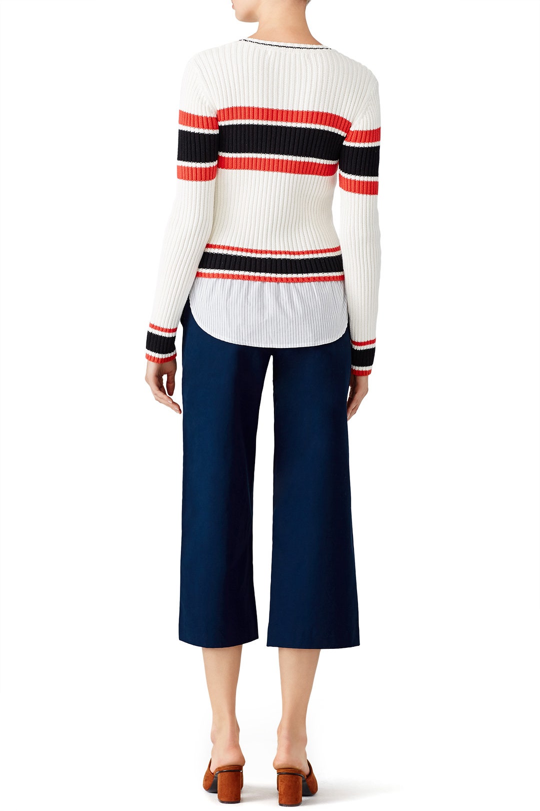 White Printed Sweater by English Factory 2
