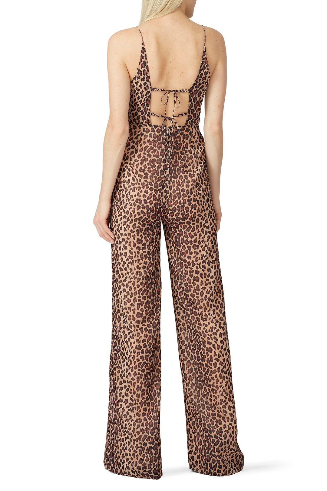 Leopard Print Tie Back Jumpsuit by SIMKHAI 1