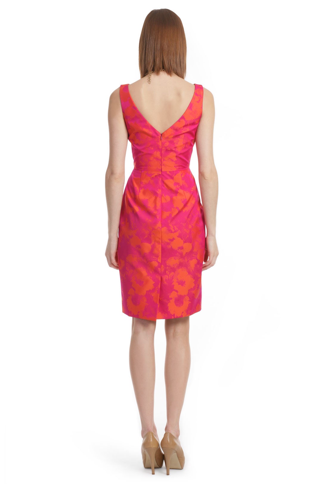 Fuchsia Floral Tafetta Dress by Lela Rose 1