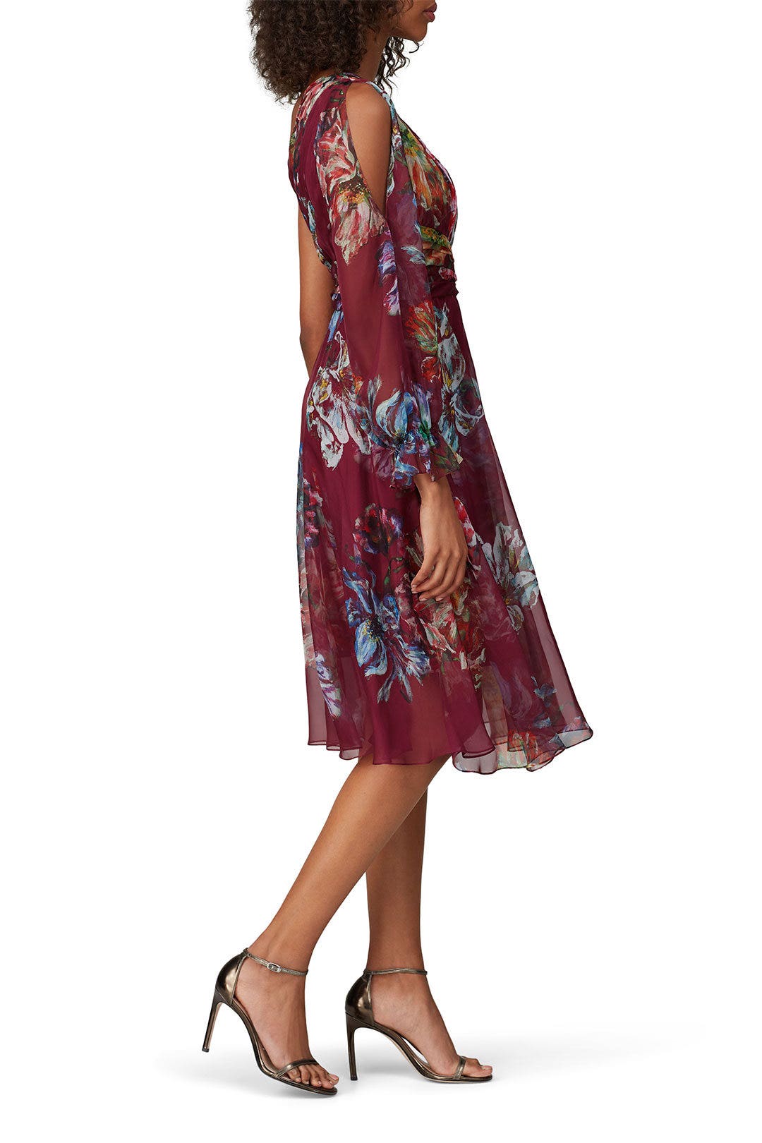 Floral Printed Cocktail Dress by Marchesa Notte 1