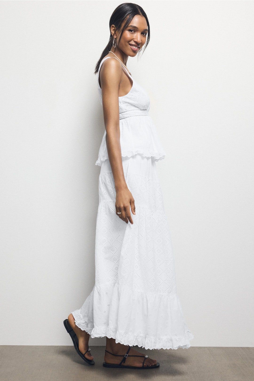 Tiered Eyelet Maxi Skirt by Area Stars 2