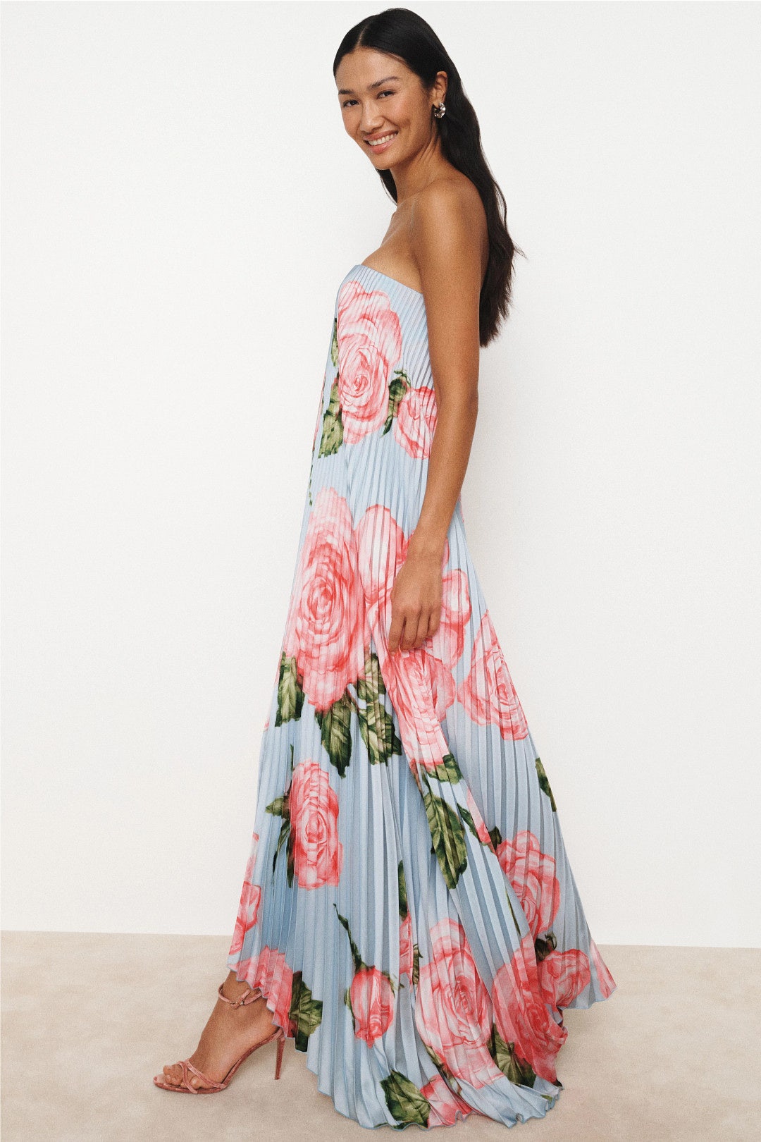 Floral Strapless Pleated Gown by L'IDÉE 2