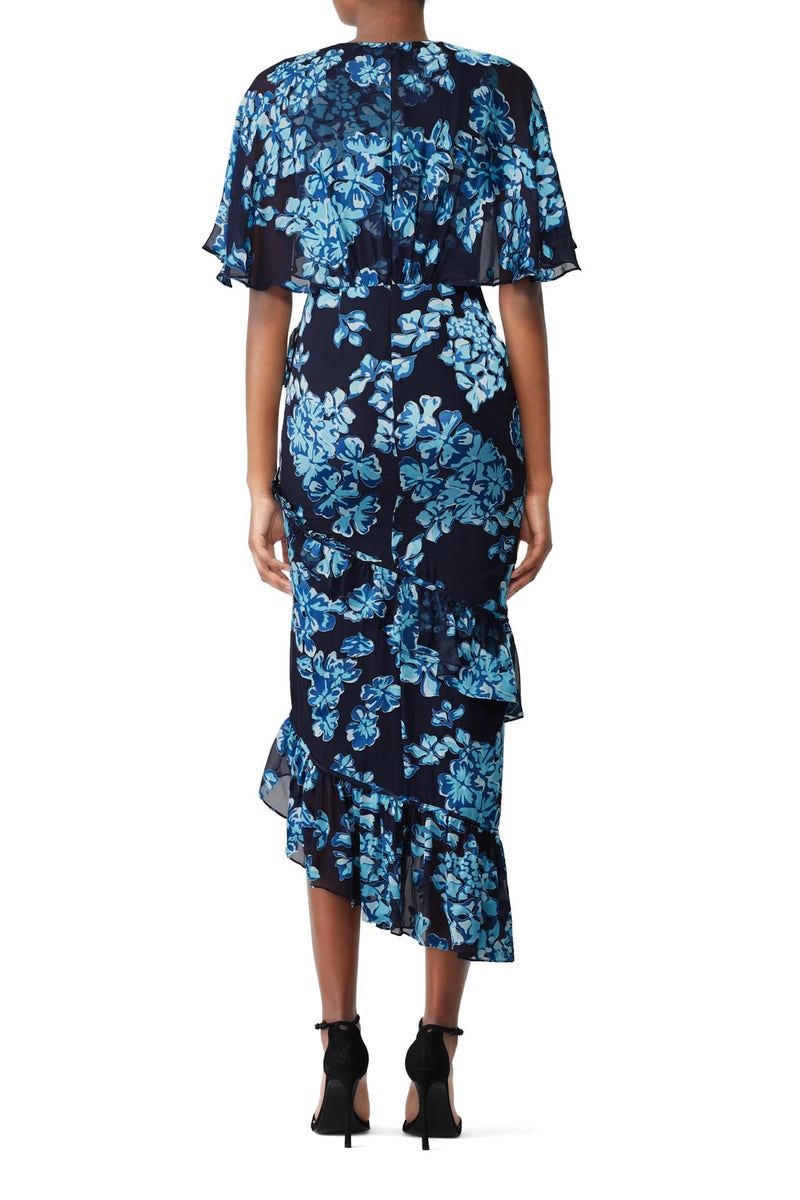 Rosey Gown in Navy Tropical Garden main image 1
