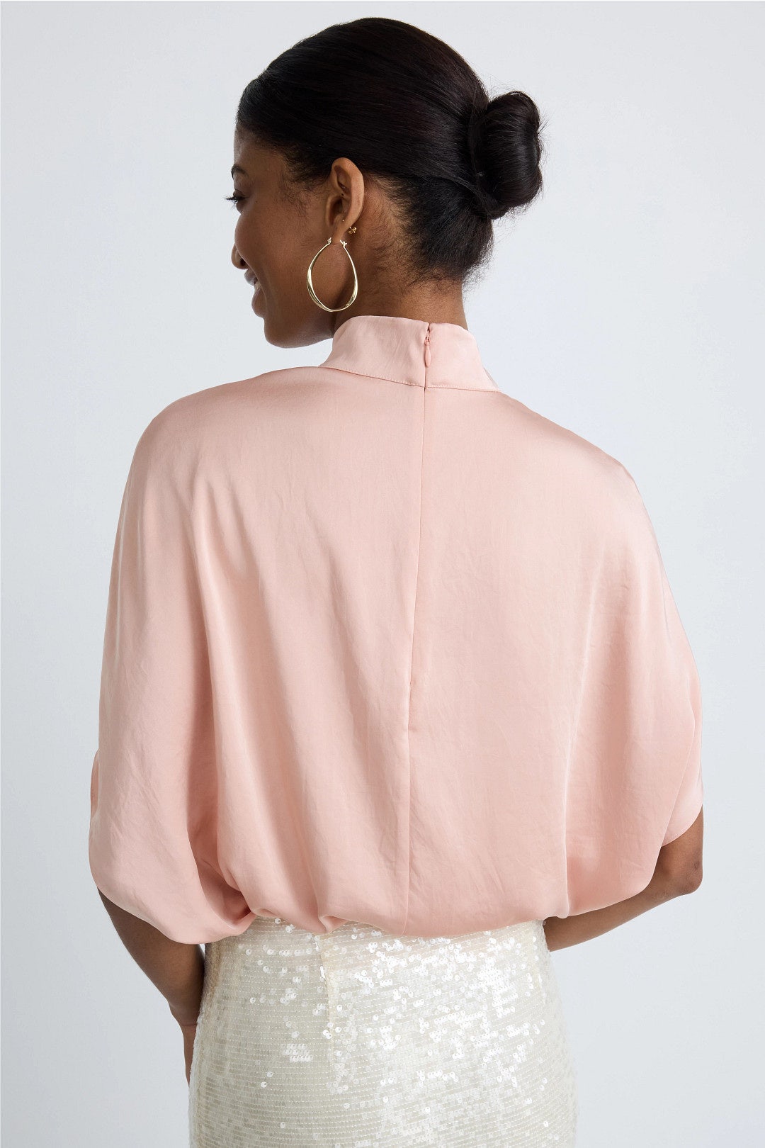 Satin Collared Cape Top by LAPOINTE 2