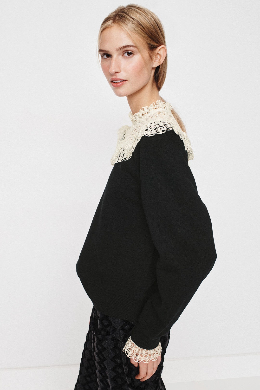 Laced Collared Sweatshirt by Sea NY x RTR 1