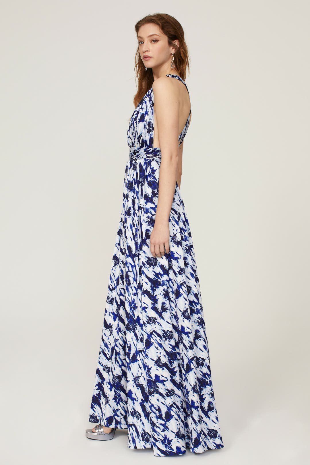 【Donna Karan New York】Cowl-Neck Lined Floral Gown Donna Karan New York Donna Karan Women's Floral-Print