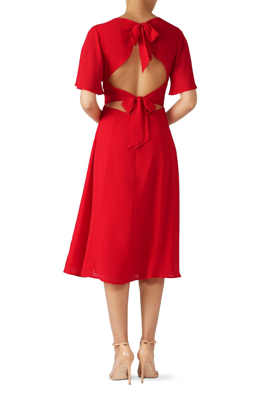 Red Tie Back Dress by Louna 1