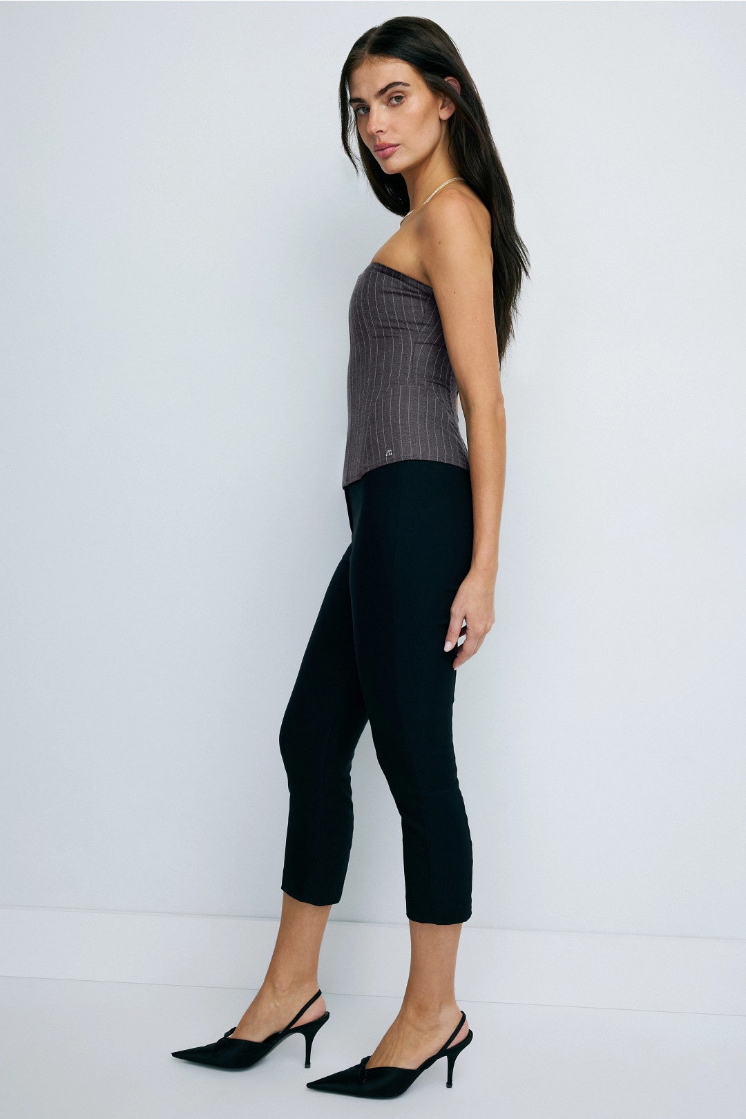 Libra Wool Pinstripe Corset by MIAOU 1