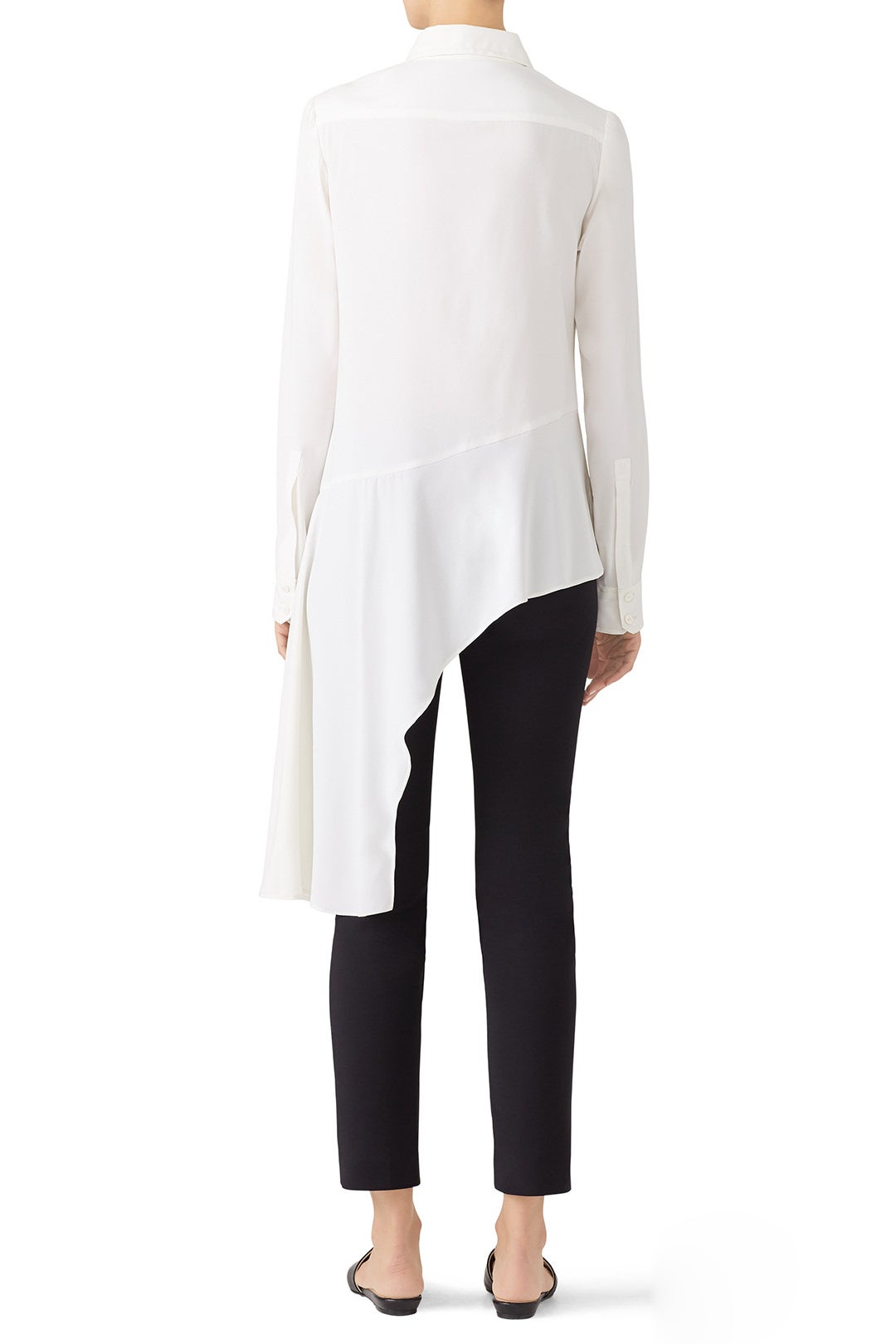 White Asymmetric Shirt by Nanette Lepore 1