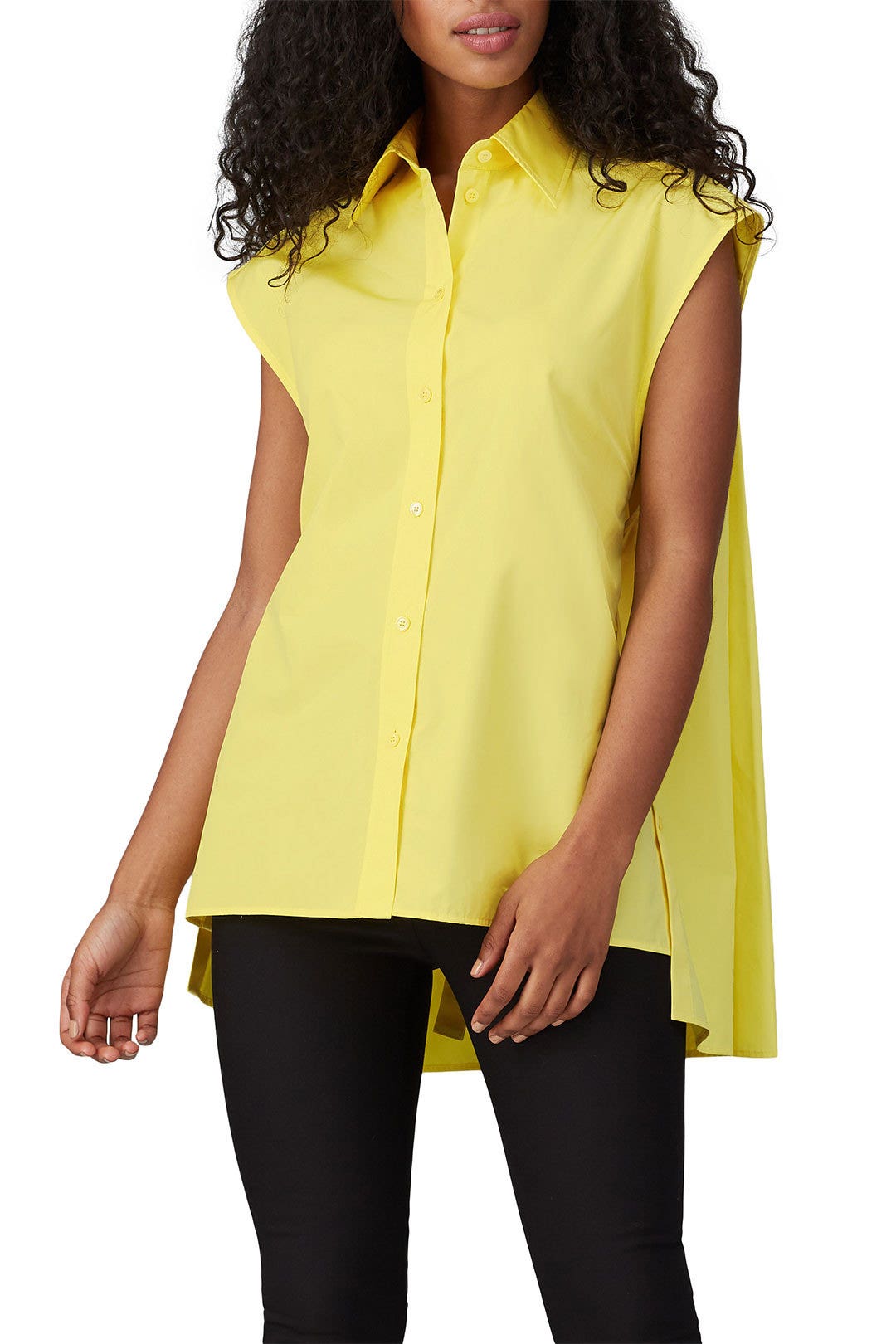 Yellow Button Down Top by Nina Ricci 2