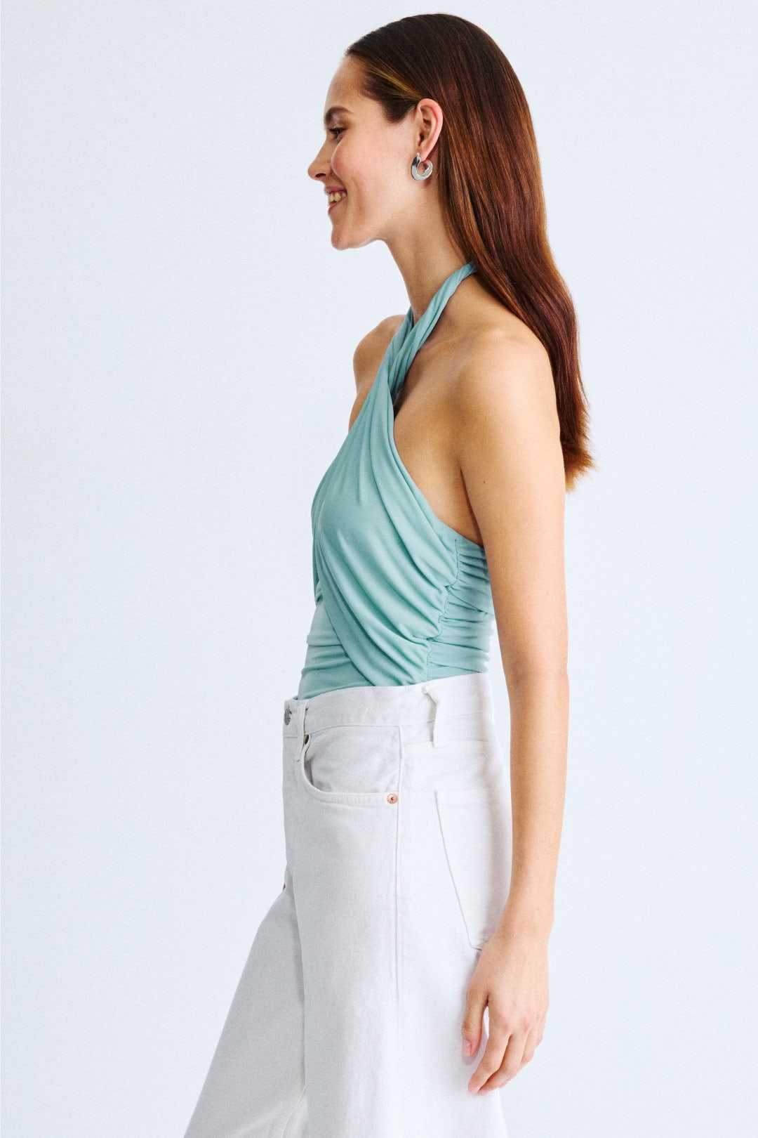 Twist Neck Halter Bodysuit by Ronny Kobo x RTR 2