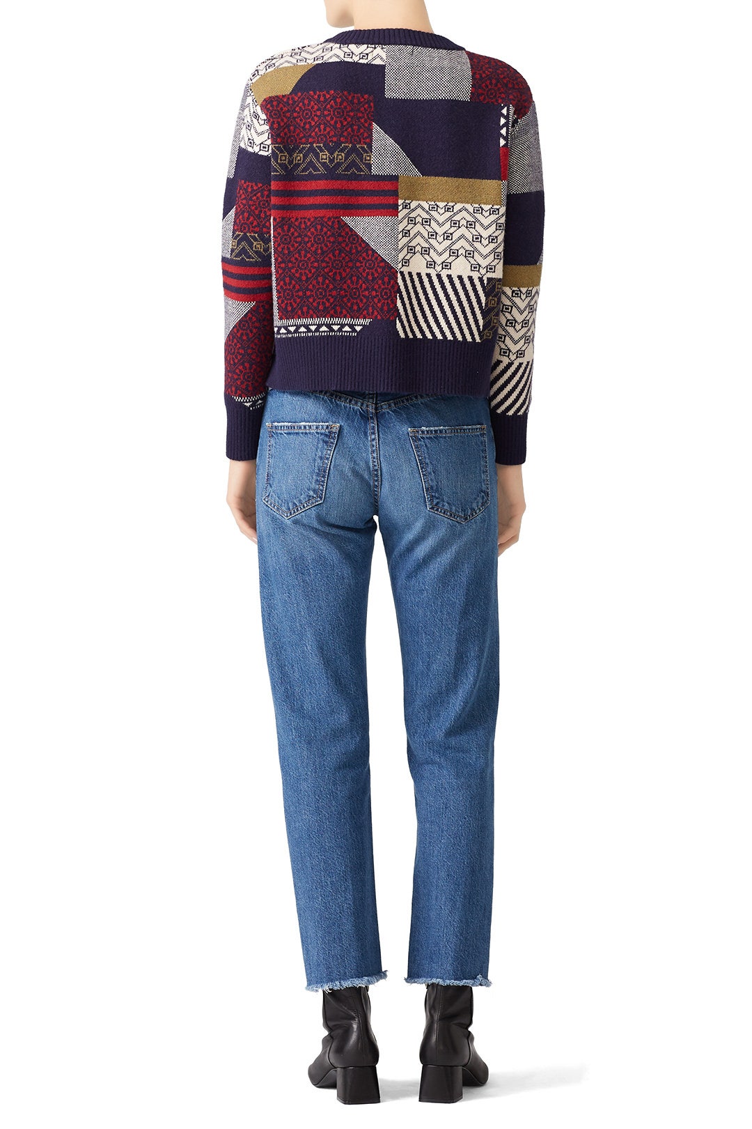 Navy Patchwork Sweater by Slate & Willow 2