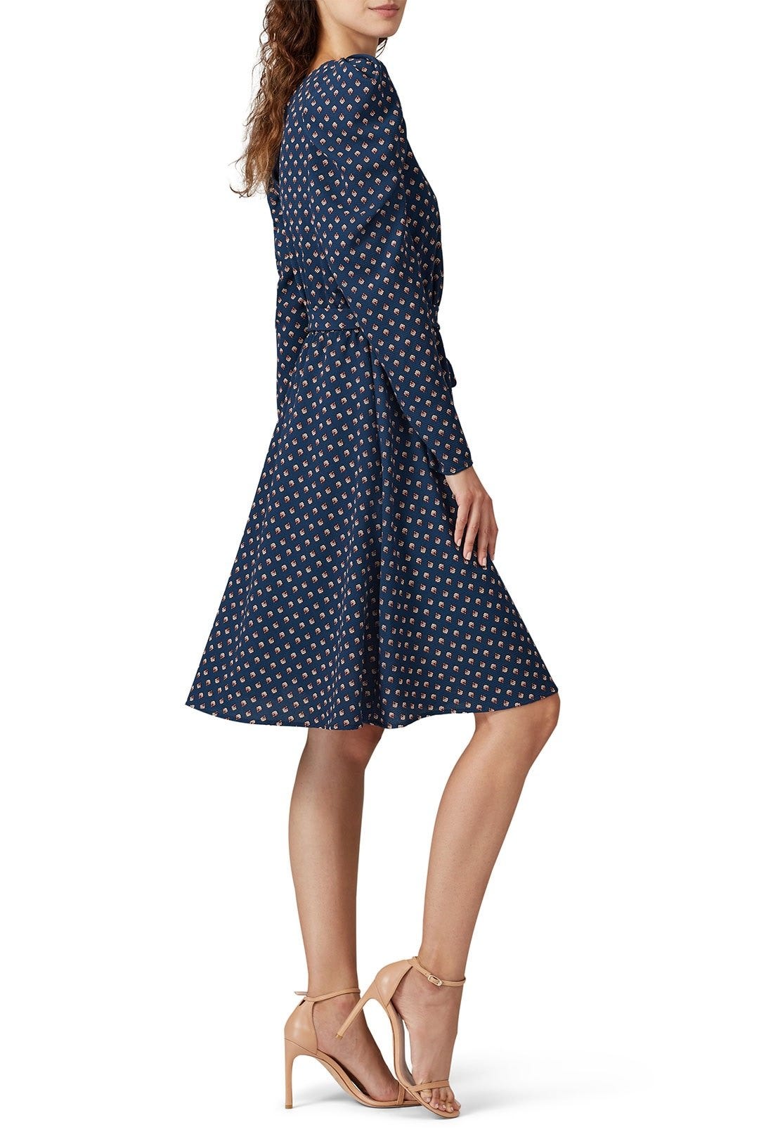 Long Puff Sleeve Surplice Dress by Slate & Willow 1