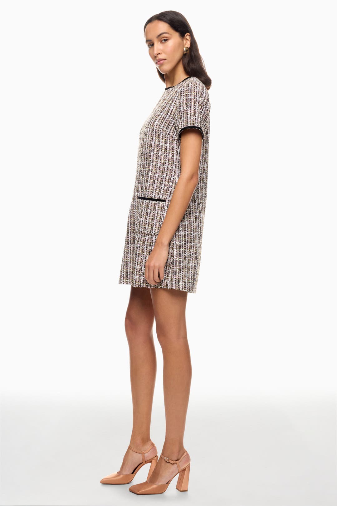 Tweed Shift Dress with Patch Pockets by CeCe | Rent the Runway