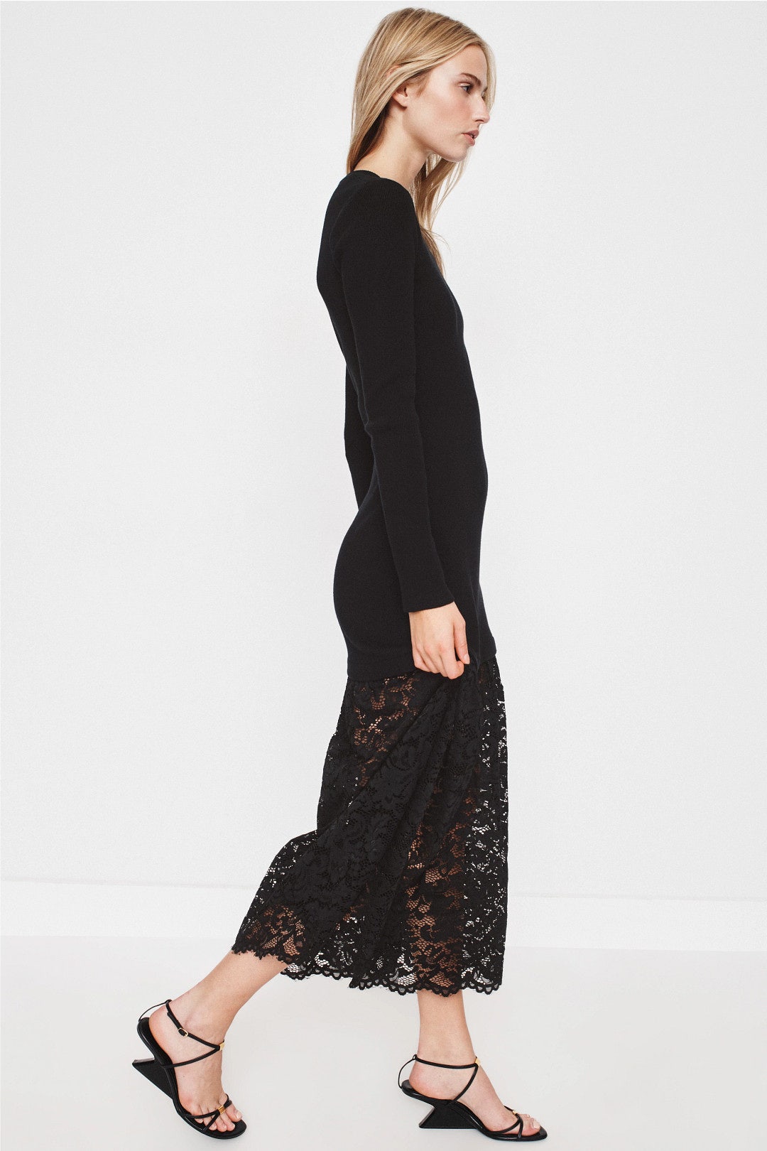 Knit and Lace Midi Dress by Sea NY x RTR 1