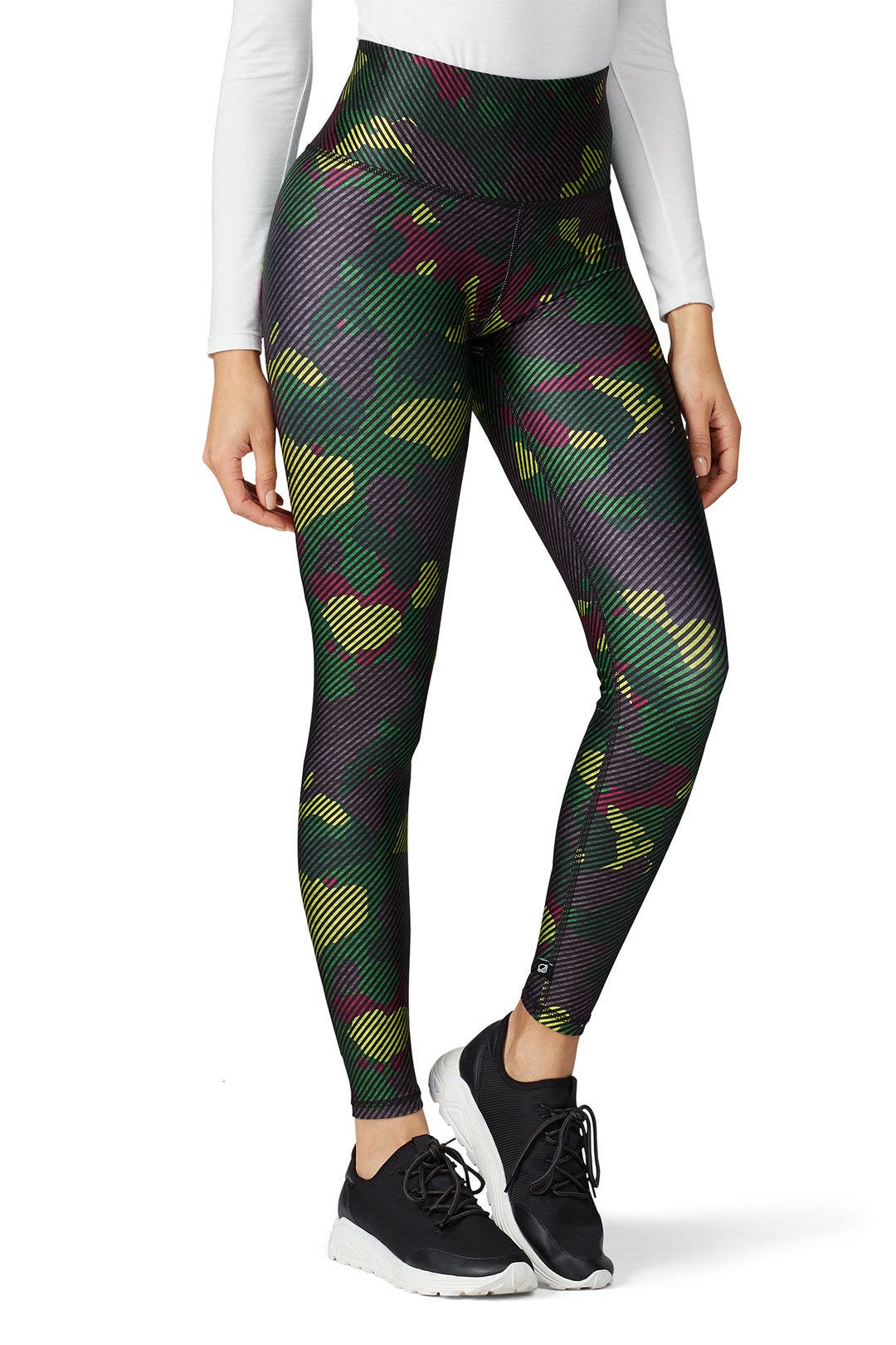 Striped Camo Super High Rise Band Leggings by Terez 1