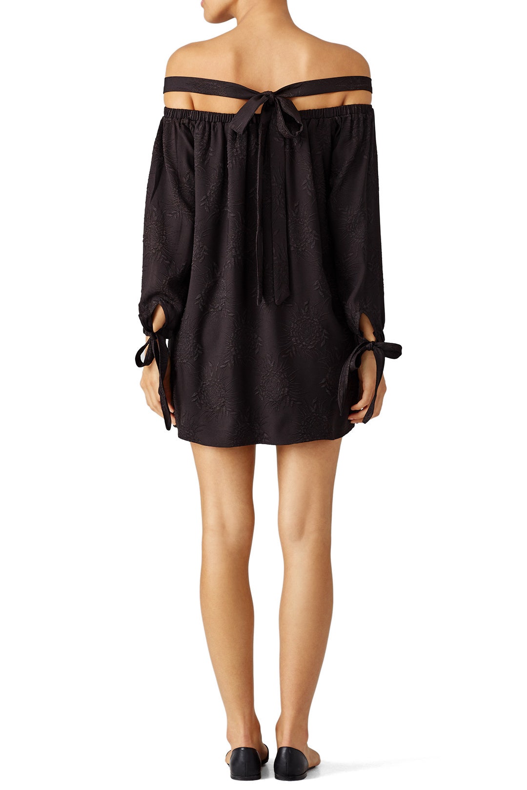 Black Crepe Off Shoulder Dress by Endless Rose 1