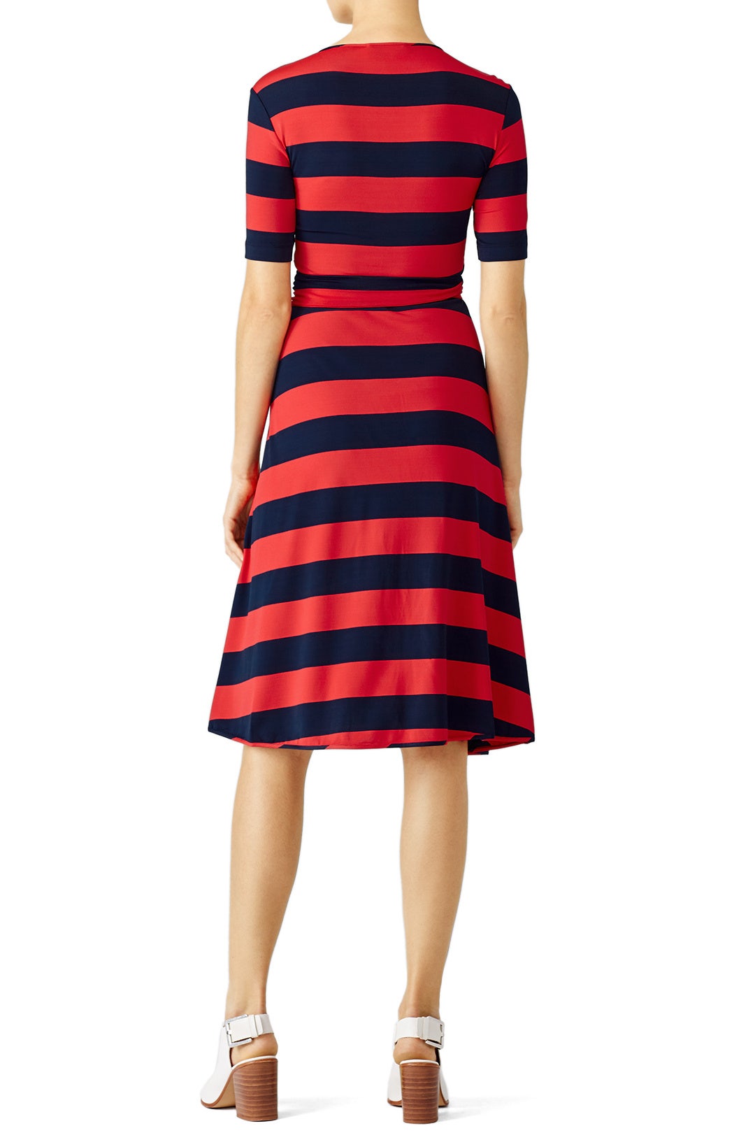 fitted lace wedding dress NAVY RED STRIPED DRESS ONDULINE