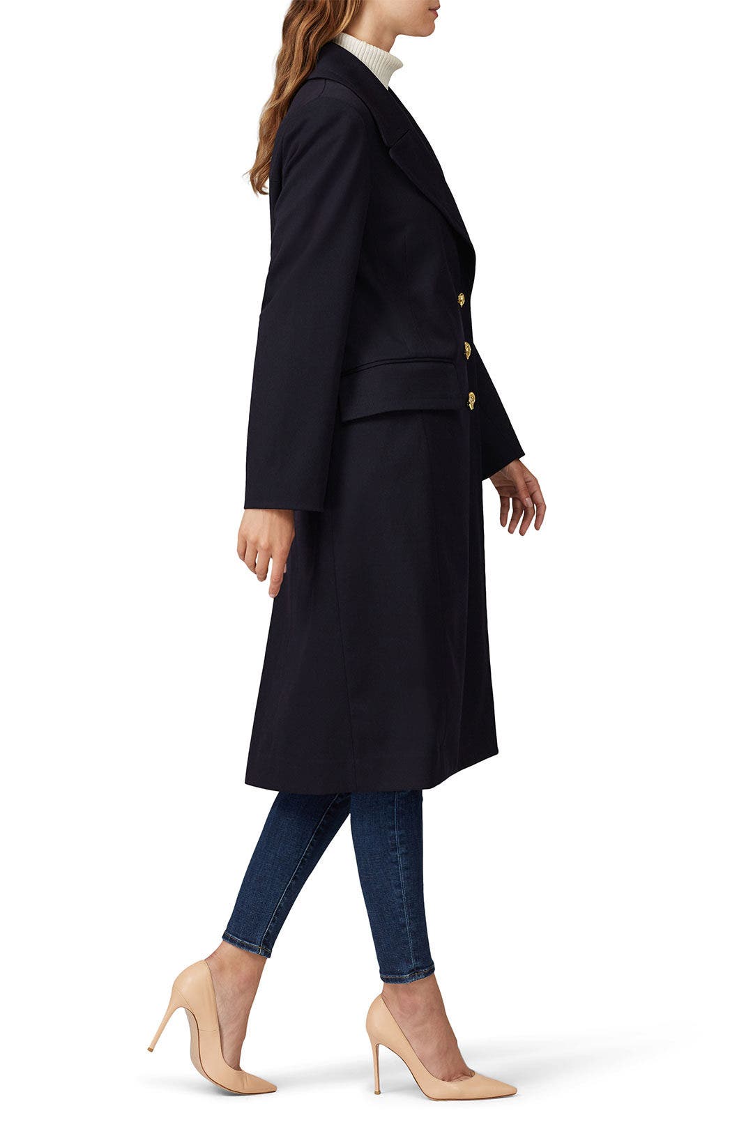 Navy Twill Double Breasted Coat by Victor Alfaro x RTR 2