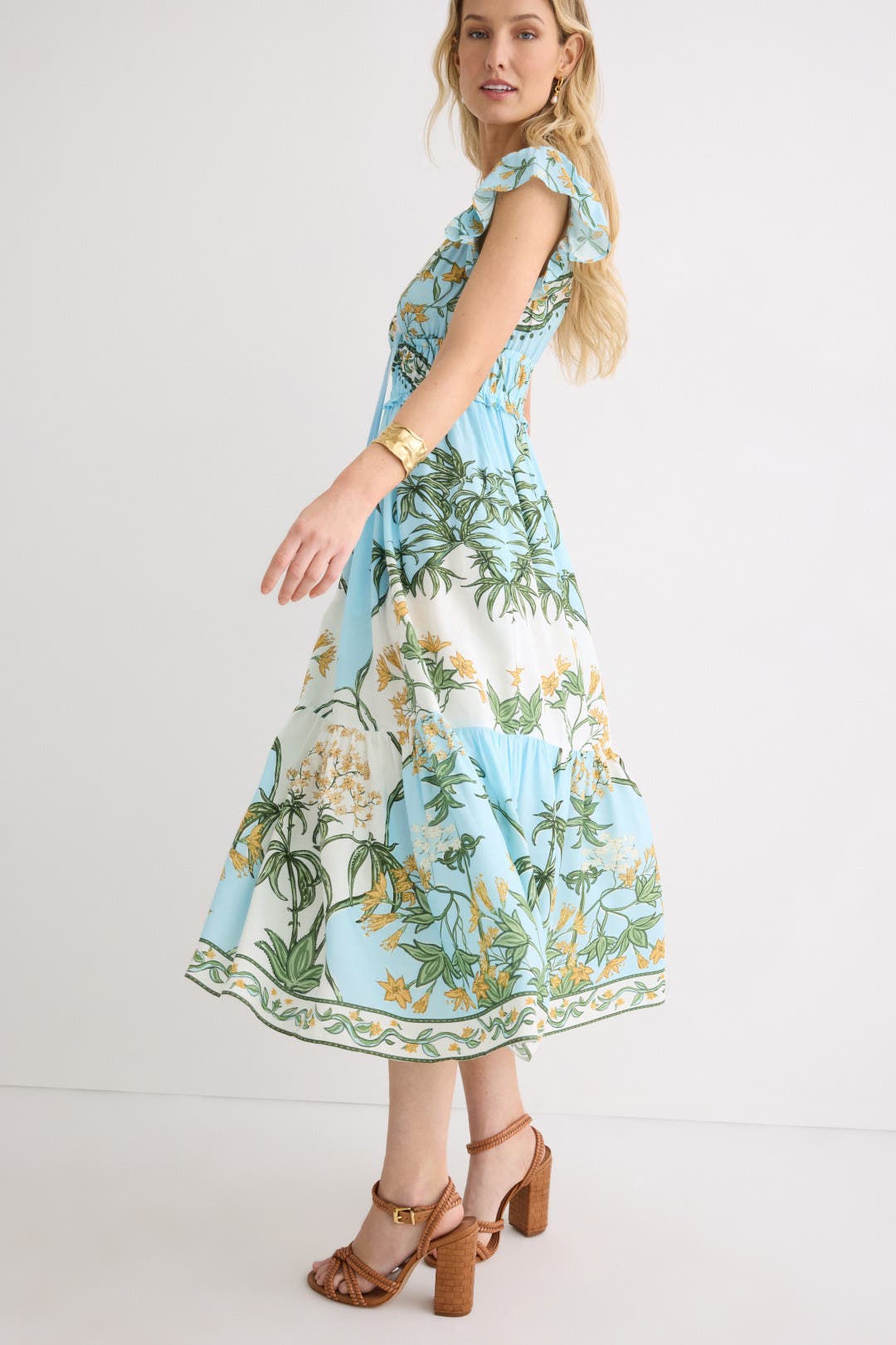 Flutter Sleeve V-Neck Midi by Derek Lam 10 Crosby x RTR | Rent the