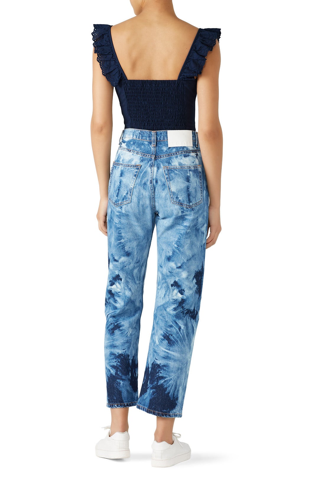 Navy Cropped Eyelet Top by Louna 2