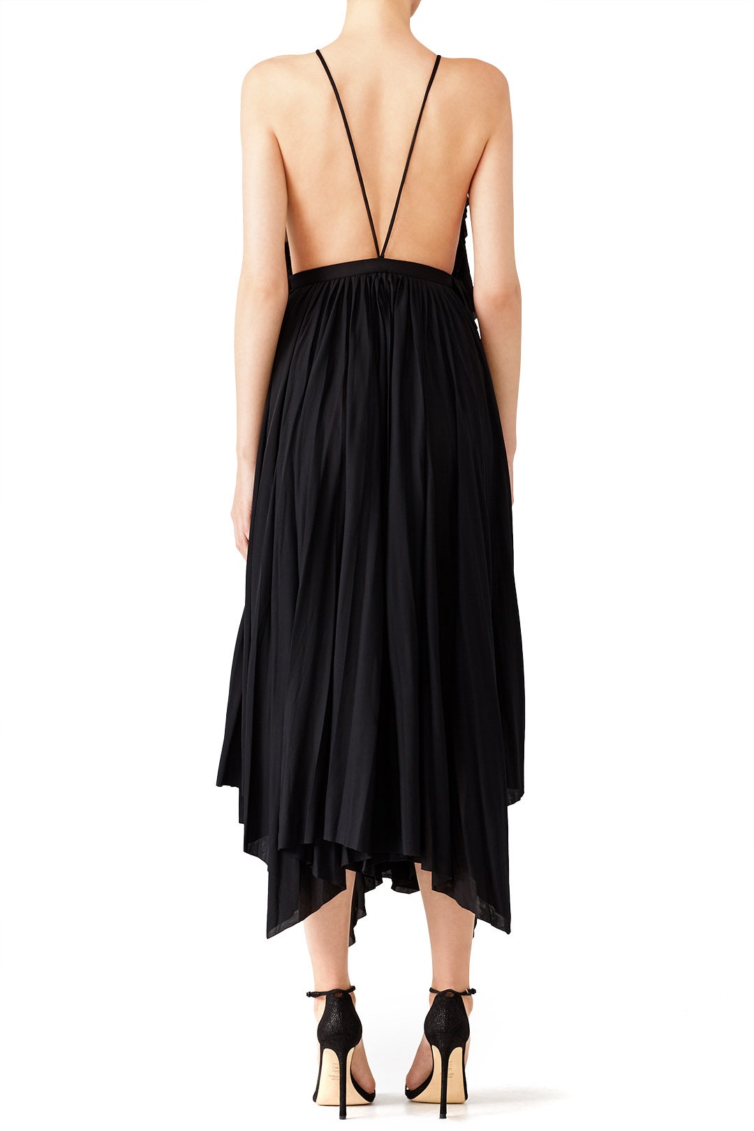 Black Pleated Ruffle Dress by Philosophy di Lorenzo Serafini 1