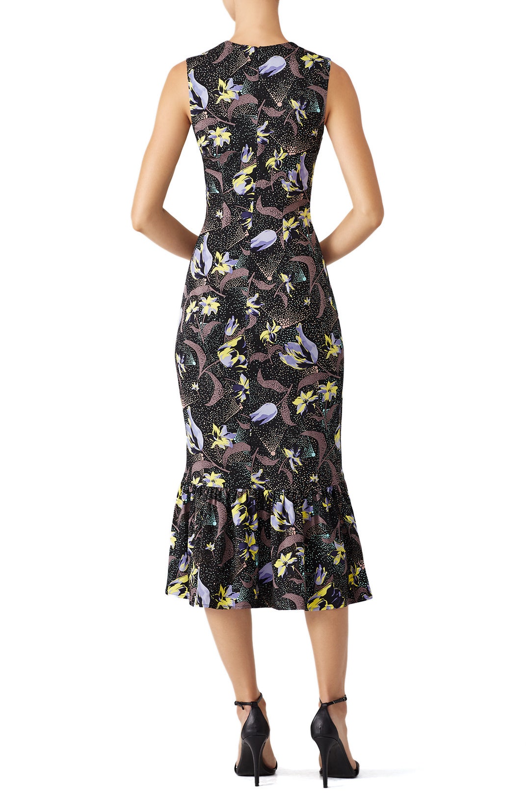 Floral Ruffle Hem Sheath by Suno 2
