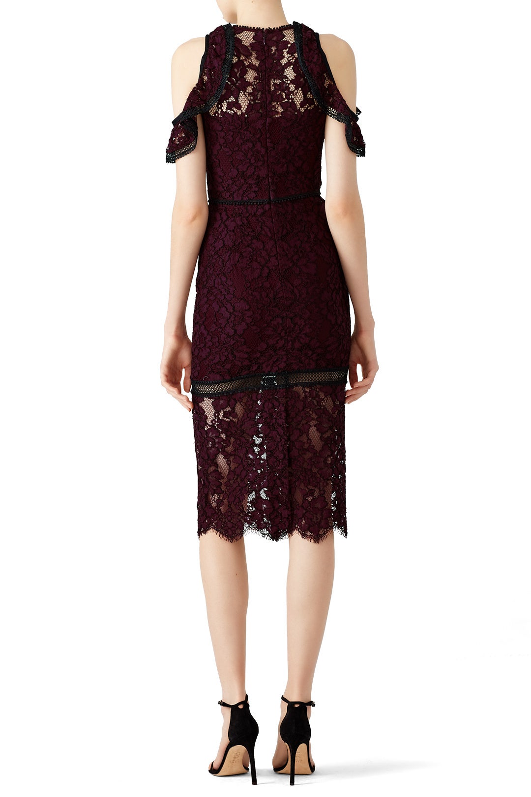 Burgundy Open Shoulder Evie Dress by Alexis 1