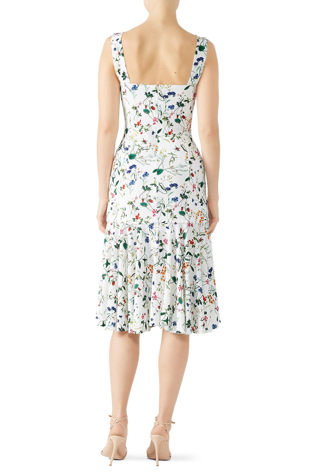 Ivory Floral Flutter Hem Dress by Alexia Admor 2