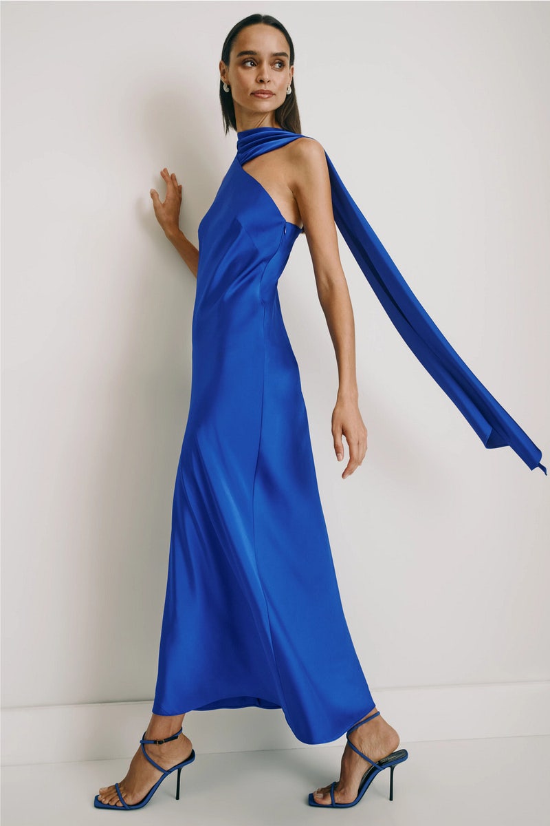 halter dress midi Women's Halter Neck Swing Midi Dress – Dressbarn main image 0