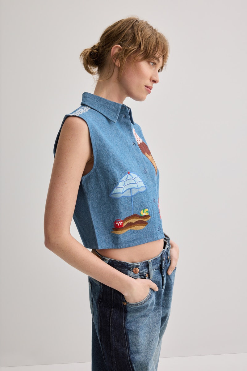 Out Of Office Embroidered Top by Stella Nova - Photo 1