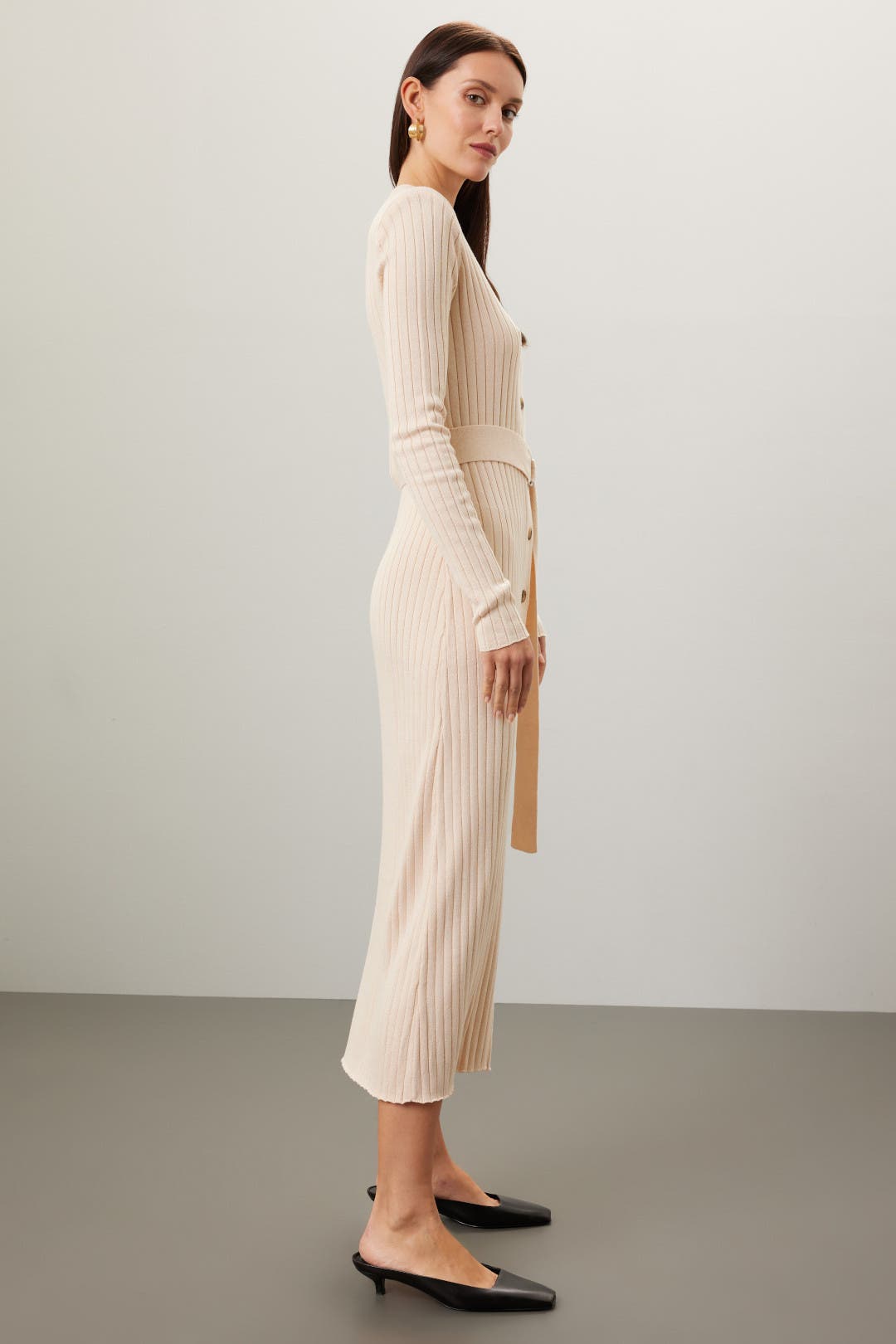 Cream Knit Midi Dress by Great Jones | Rent the Runway