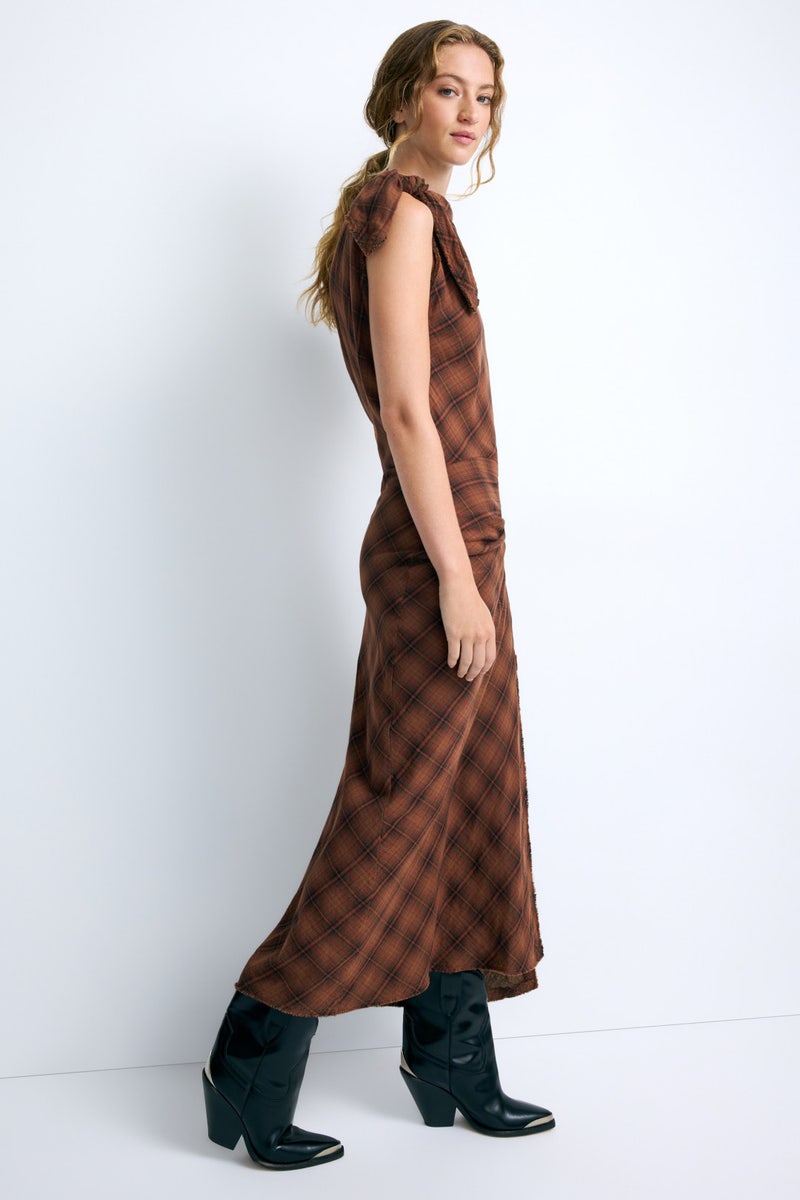 Naerys Plaid Midi Dress by Isabel Marant Etoile - Photo 1
