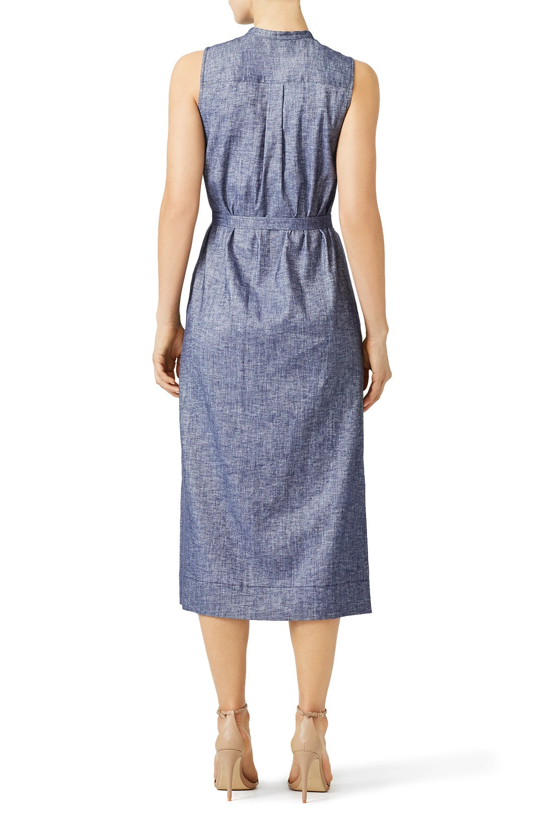 Chambray Sleeveless Shirtdress by Theory 1