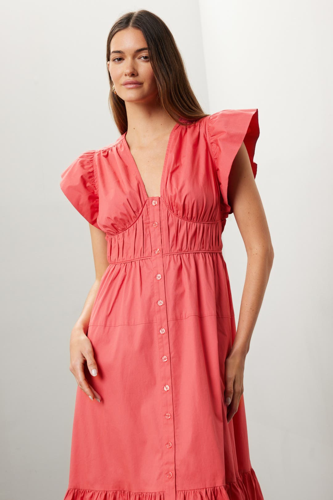 Pink Flutter Sleeve Dress by Derek Lam 10 Crosby x RTR | Rent the
