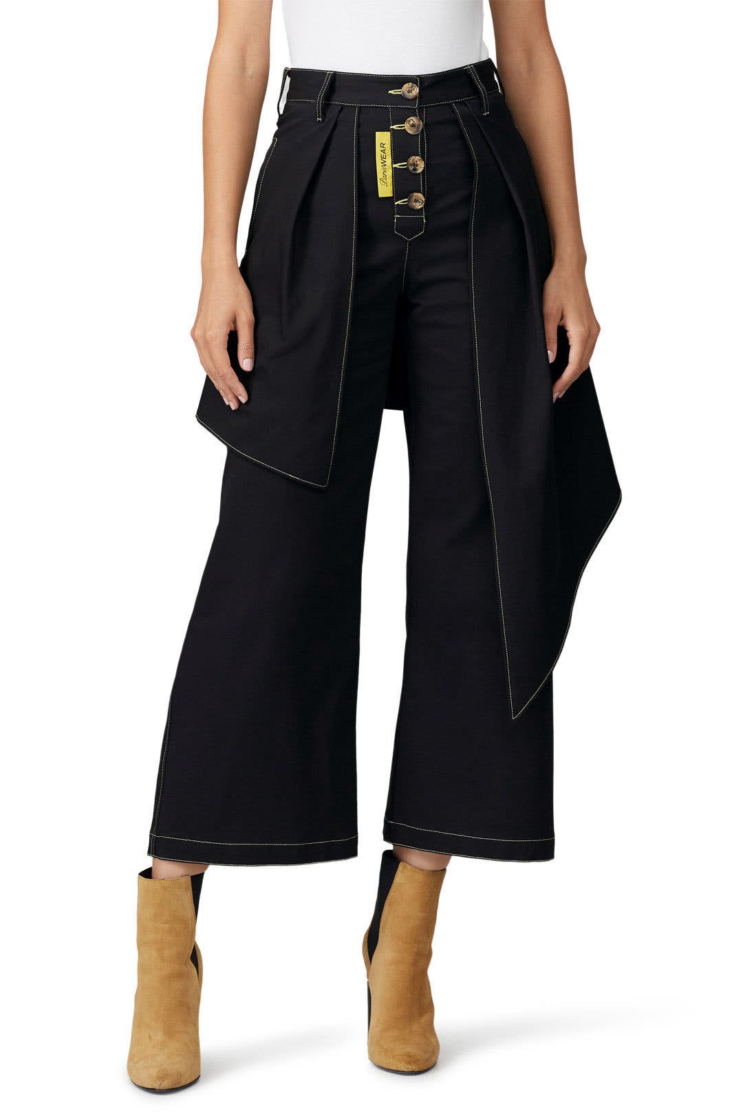 Large Ribbon Black Pants by Victoria / Tomas | Rent the Runway
