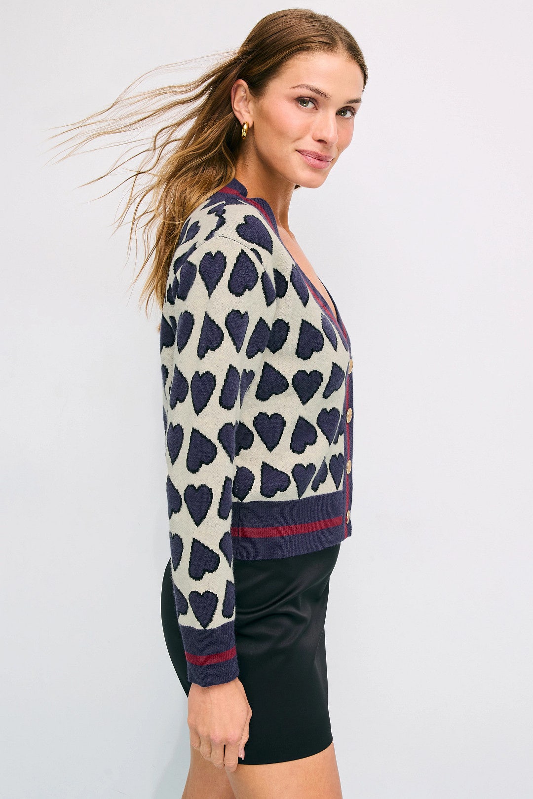 Rowan Heart Jacquard Knit Cardigan by Alexia Admor 1