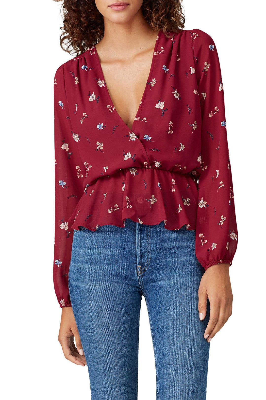 Floral Woven Surplice Top by Slate & Willow 2