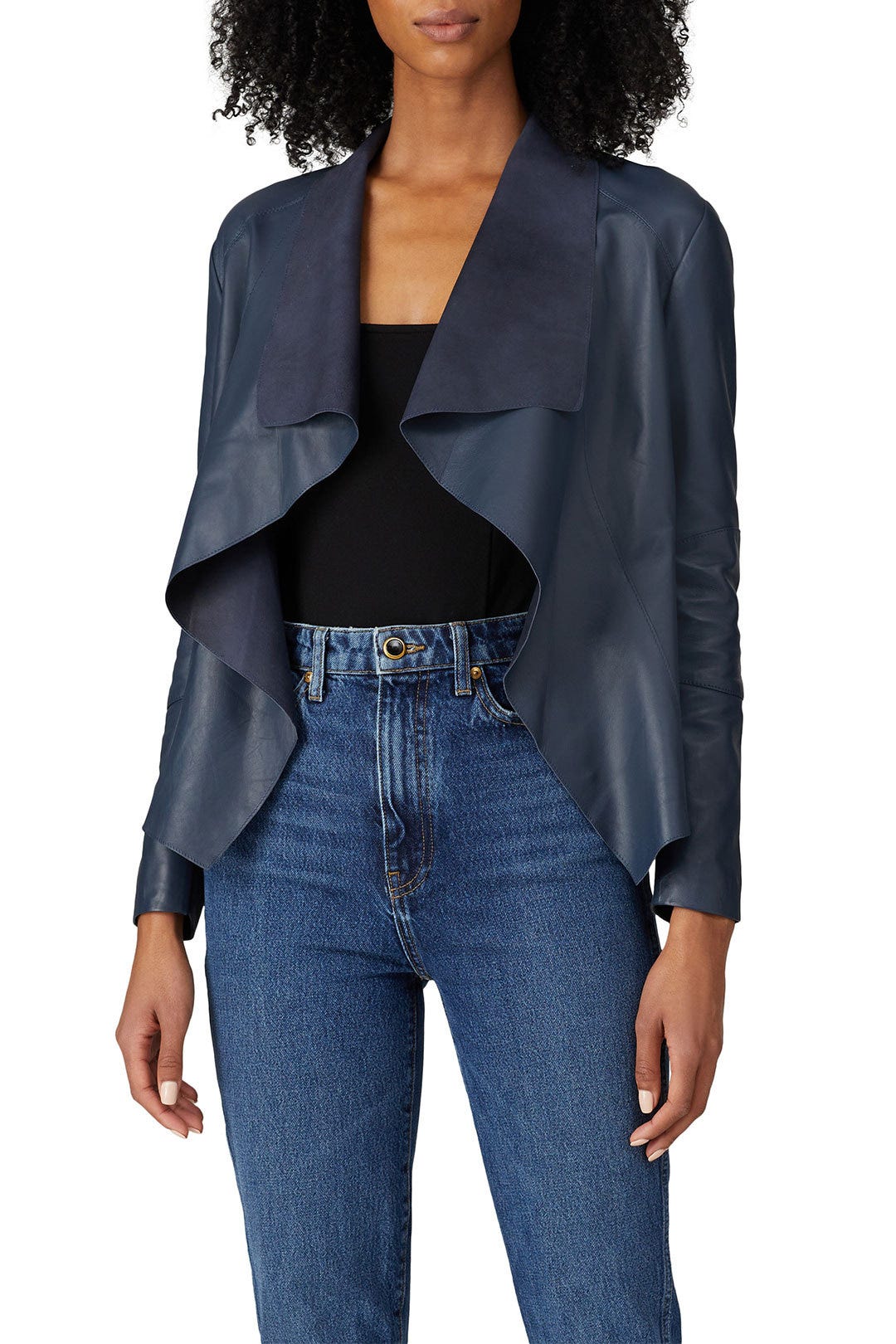 Leather Drape Jacket by Slate & Willow 1