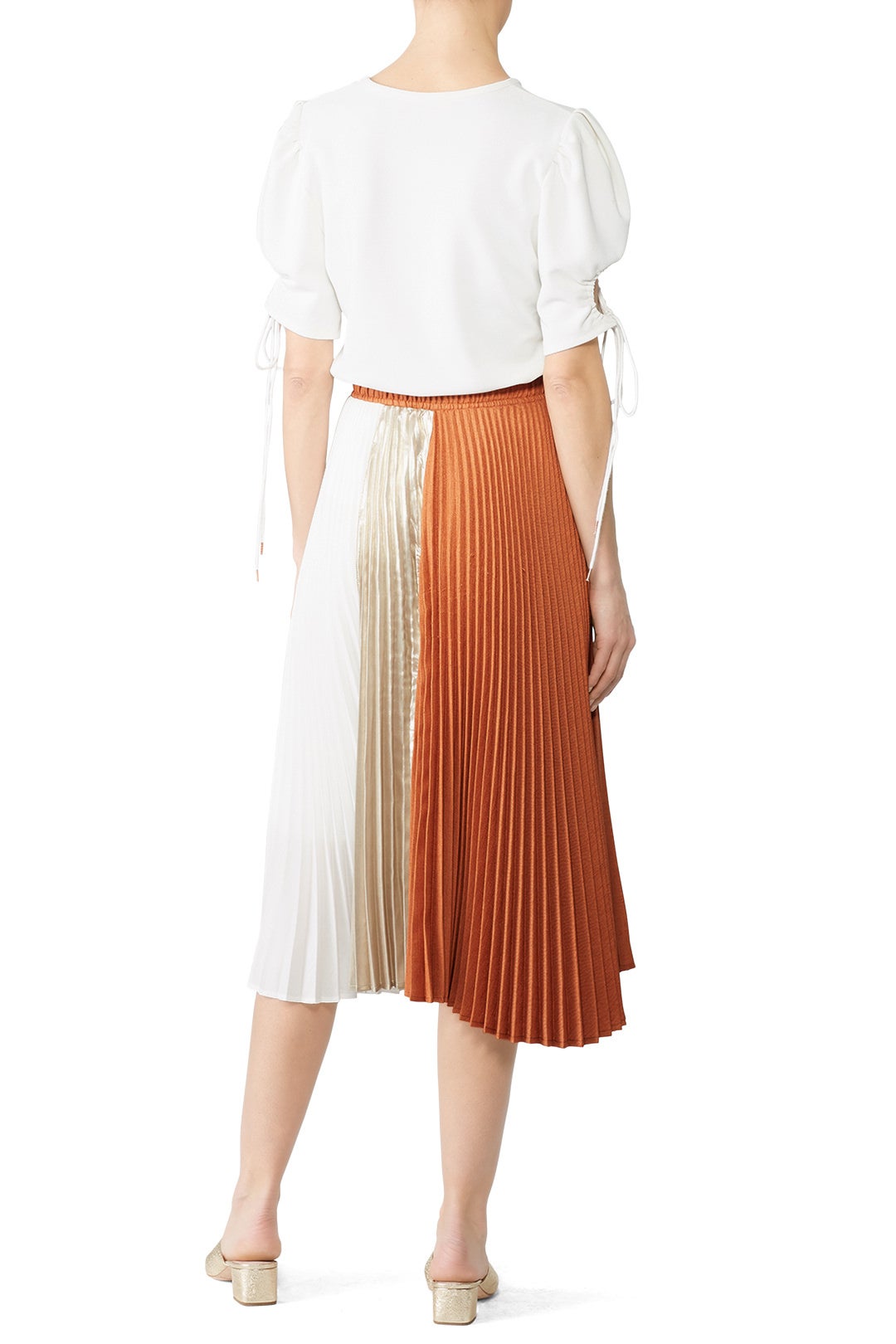 Color Block Pleated Skirt by Clu 1