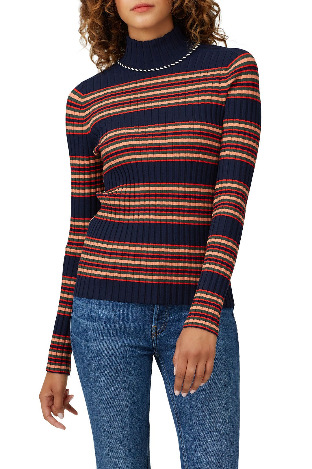 Navy Striped Turtleneck by Tory Burch 1