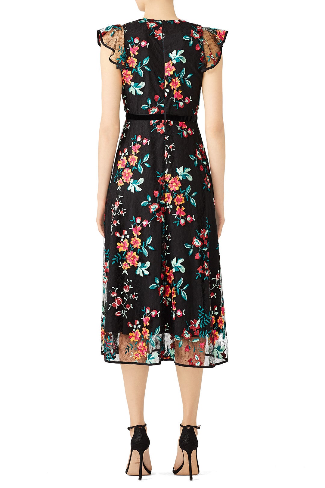 Black Floral Lace Dress by Hunter Bell 2