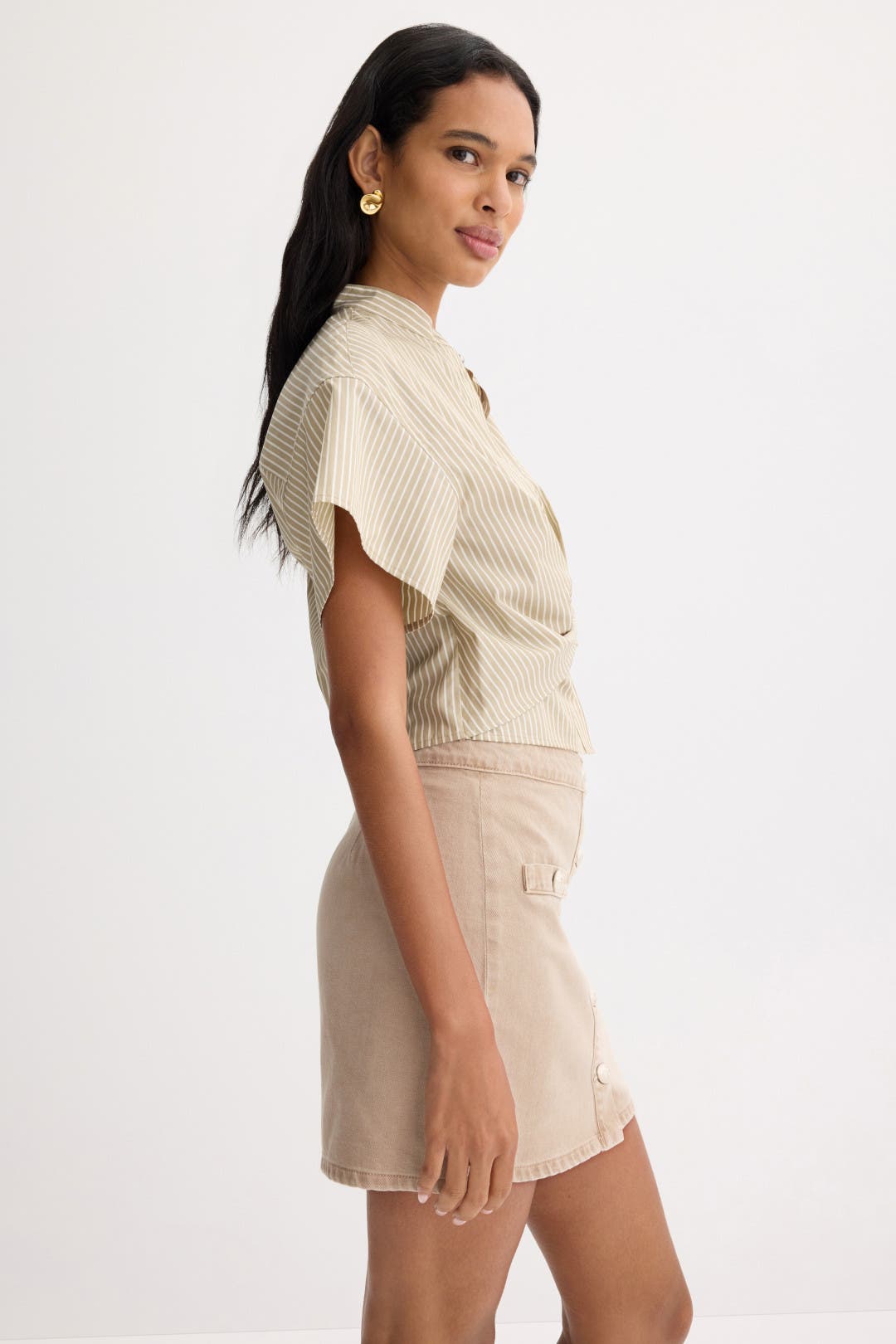 Kris Button Front Mini Skirt by L'agence | Rent the Runway