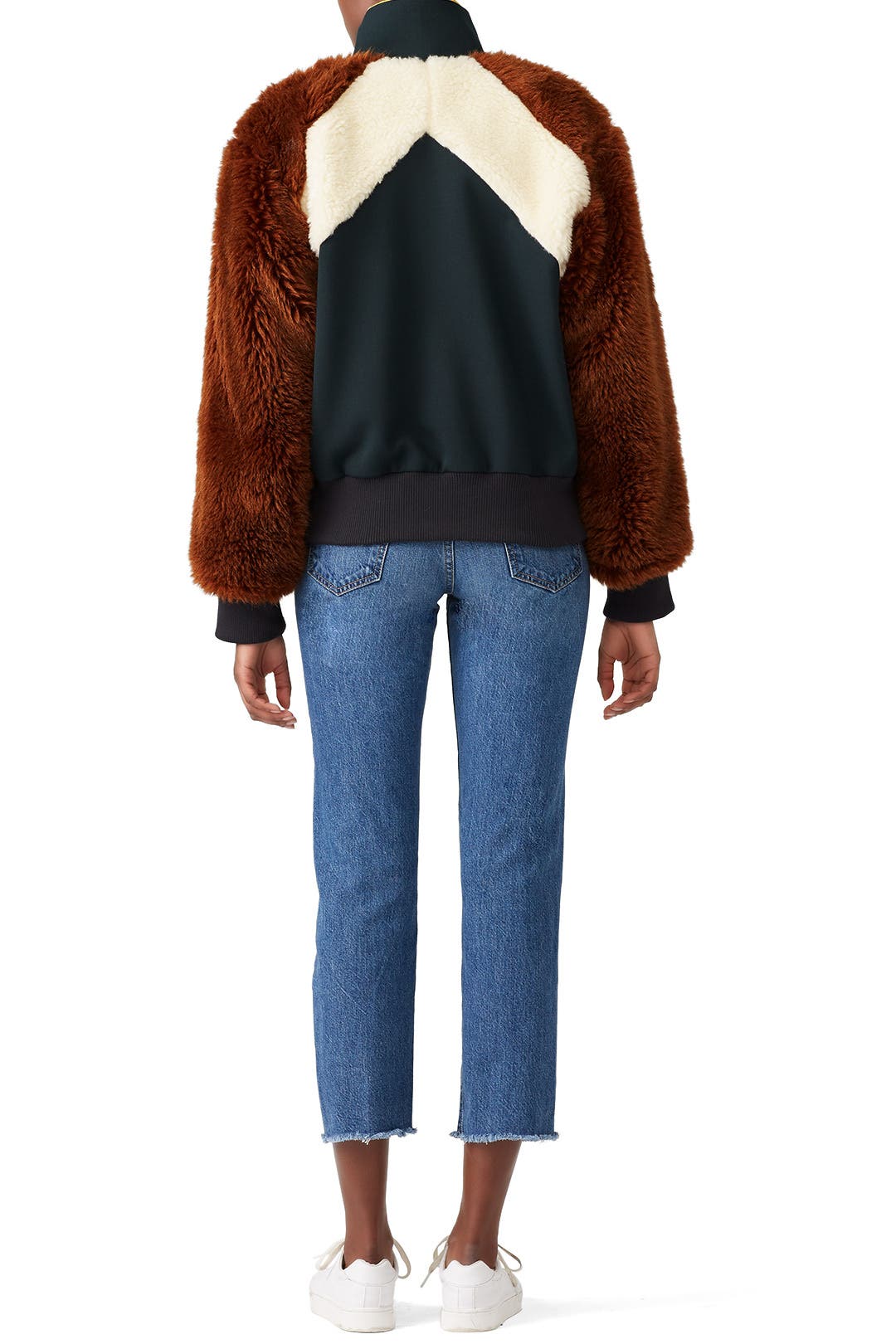 Combo Faux Fur Track Jacket by Sea New York | Rent the Runway