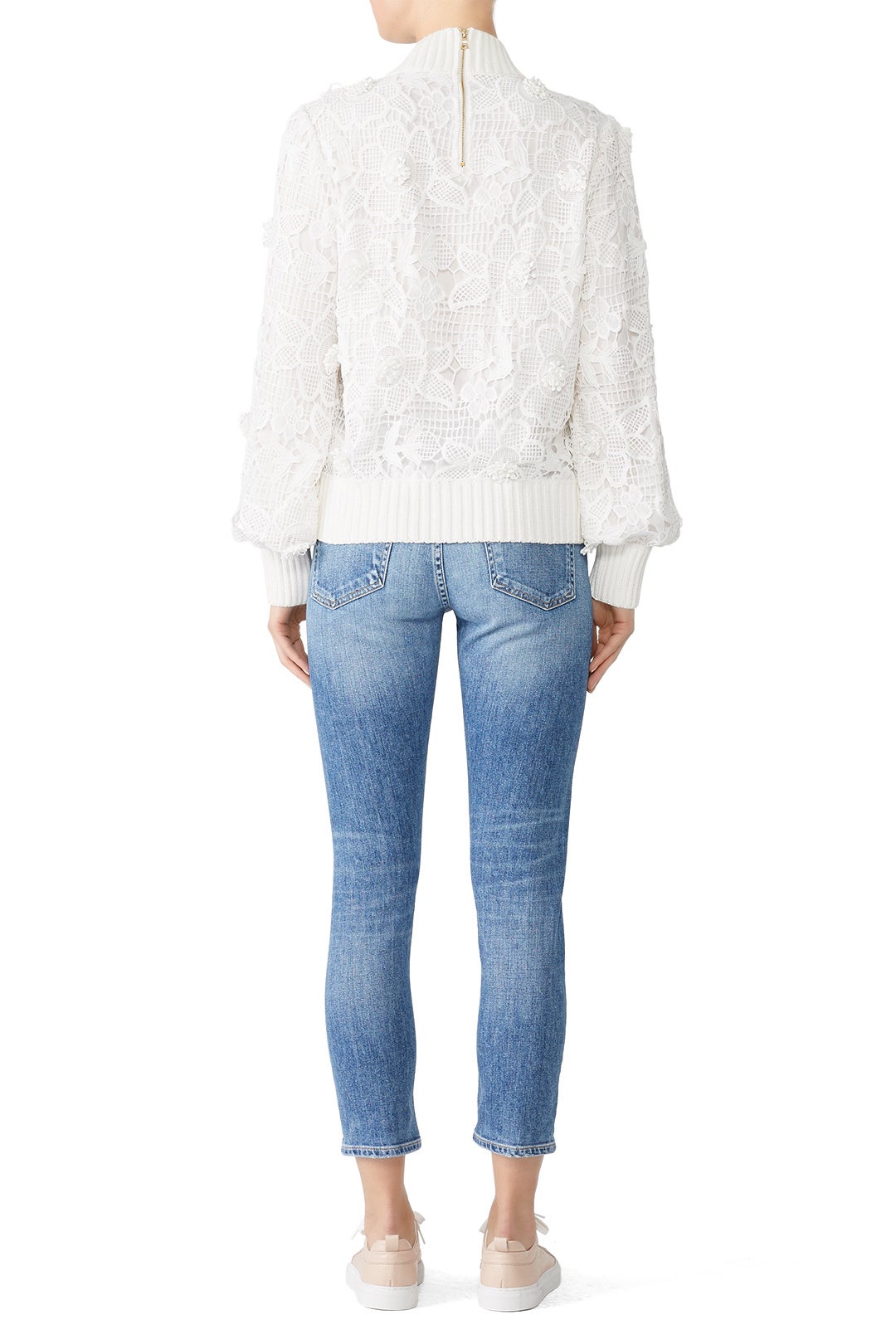 White Lace Sweater by Badgley Mischka 1